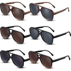 Xuhal 6 Pcs Retro 70s Sunglasses for Women Men Non Polarized Sunglasses Squared